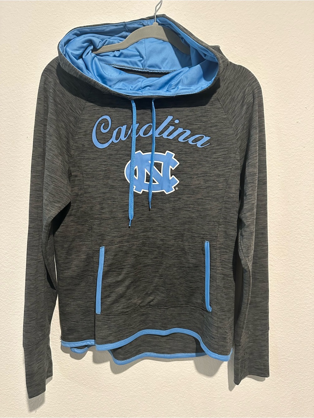 Colosseum Gray & Carolina Blue Cowl Neck Pullover
